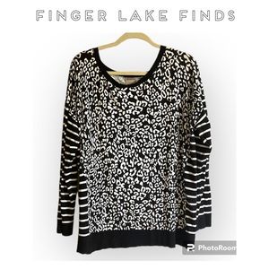 Chico's Mixed Pattern Pullover Sweater, 3 (16)